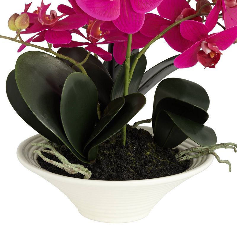 Dahlia Studios Pink Orchid 24" High Faux Flowers in White Pot