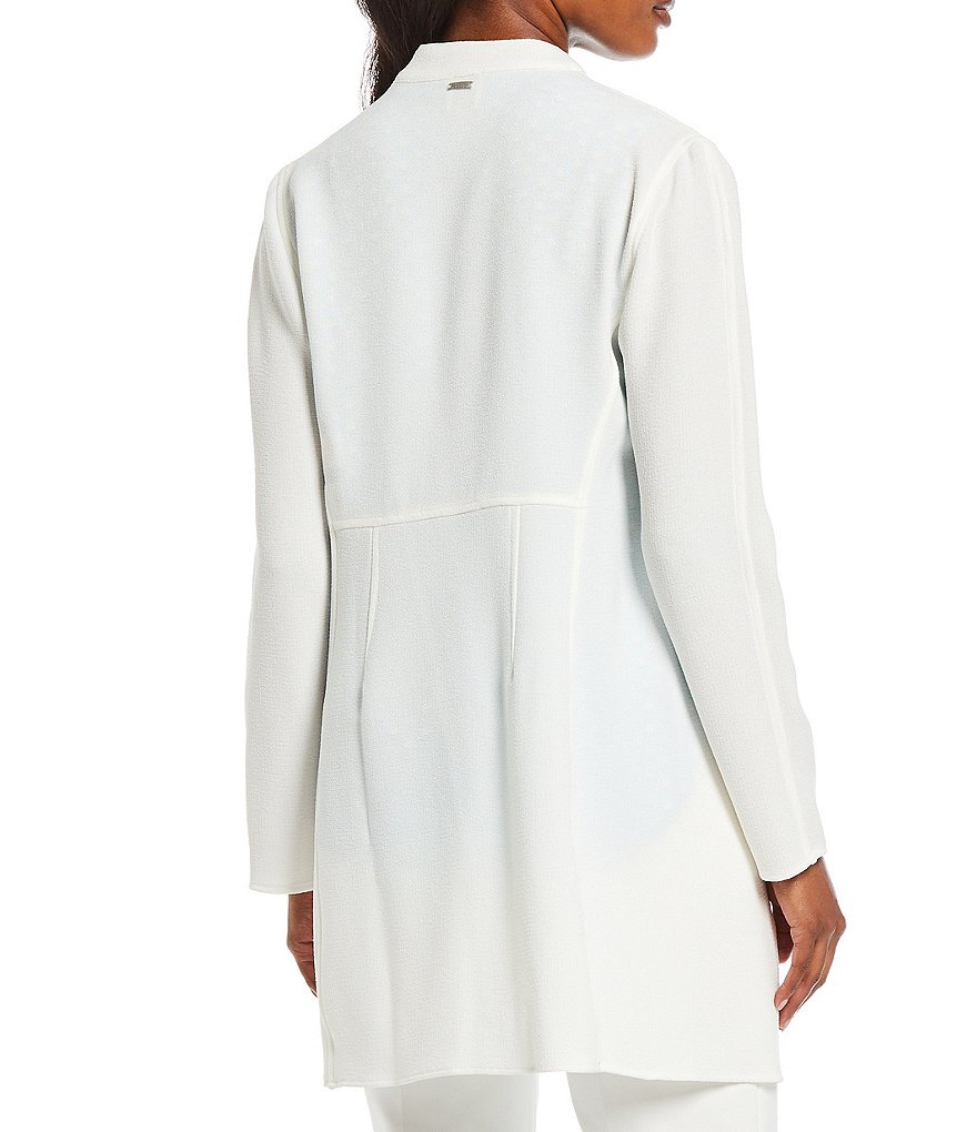 Anne Klein Long Sleeve Drape Front Open Melange Jacket