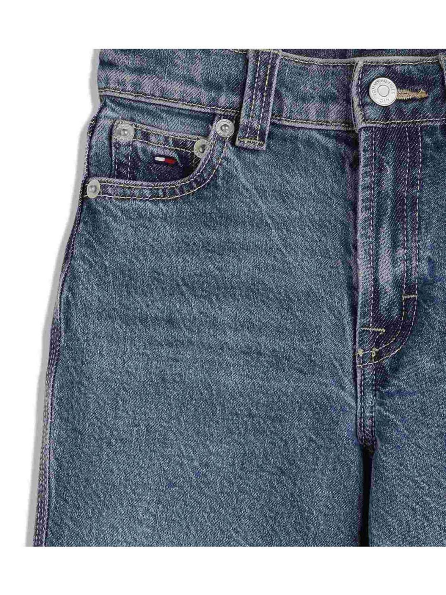 Tommy Hilfiger Girls Denim Solid Wide Jeans