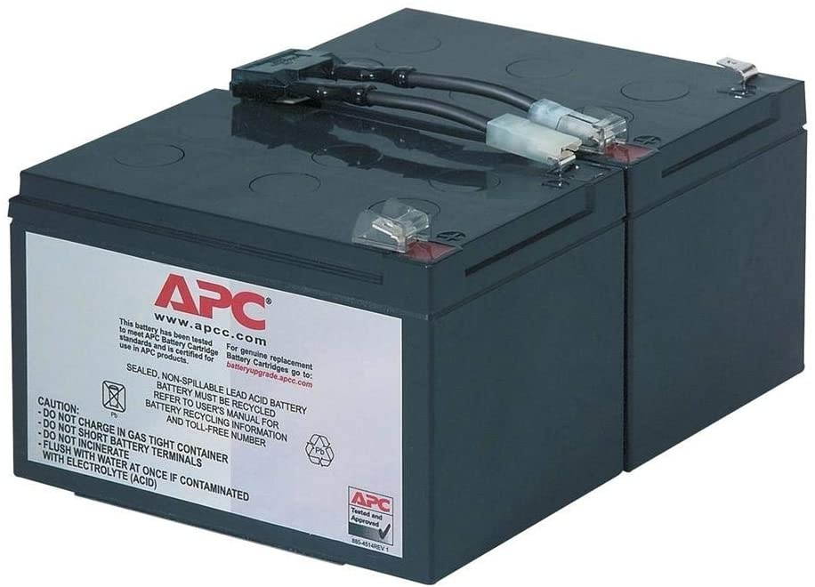 APC UPS Battery Replacement, RBC6, for APC Smart-UPS SMT1000, SMC1500, SMT1000C, SMT1000US, SU1000, SU1000BX120, SUA1000US, SUA1000 , Black