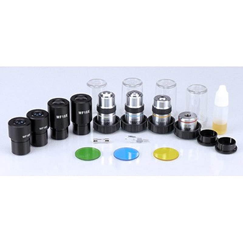 B490B Compound Binocular Microscope, WF10x and WF20x Eyepieces, 40X-2000X Magnification, Brightfield, Halogen Illumination, Abbe Condenser, Double-Layer Mechanical Stage, Sliding Head, High-Resolutio