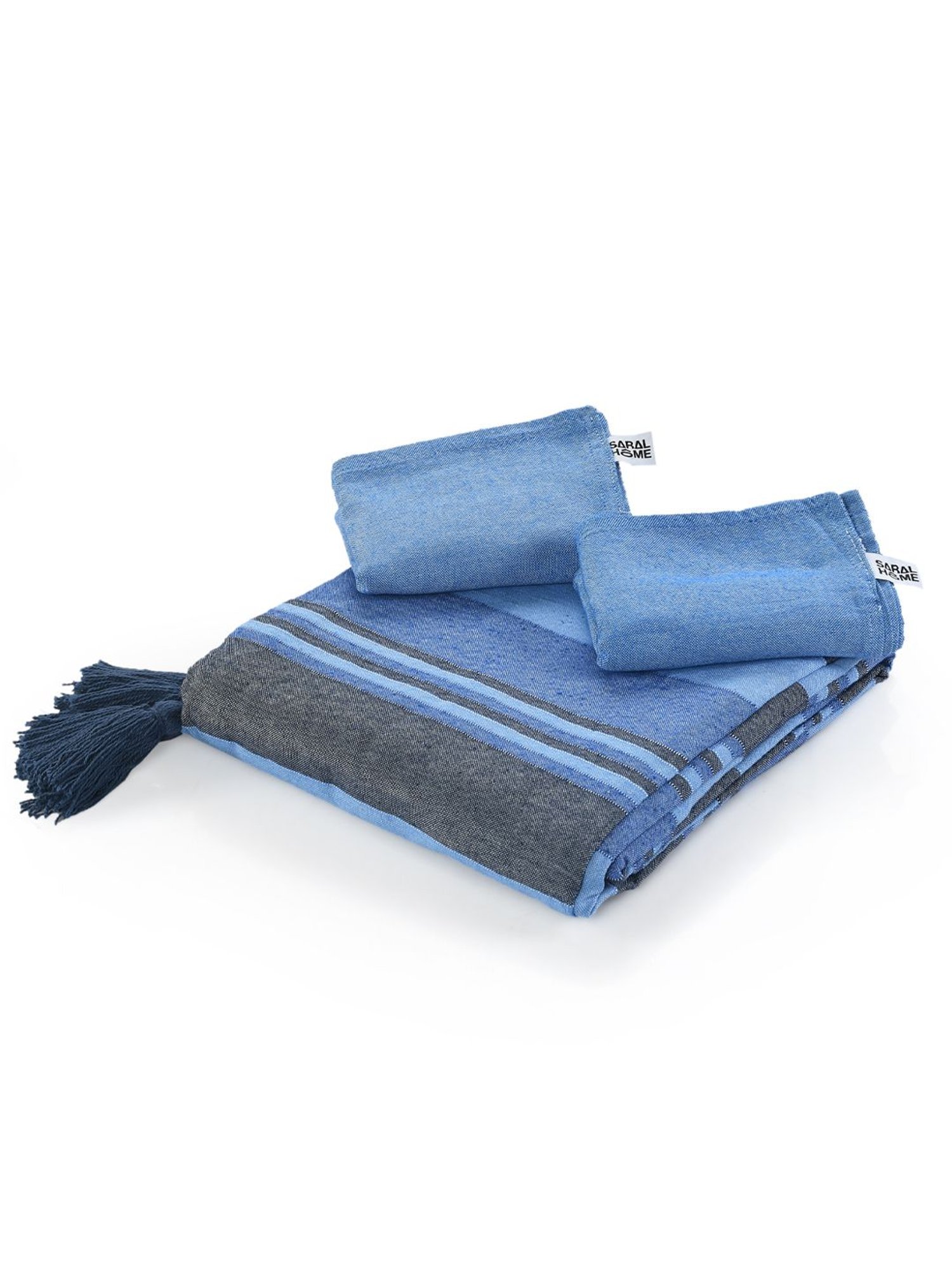 Saral Home Abstract Blue 155 TC Cotton King Sized Bed Sheet with 2 Pillow Covers