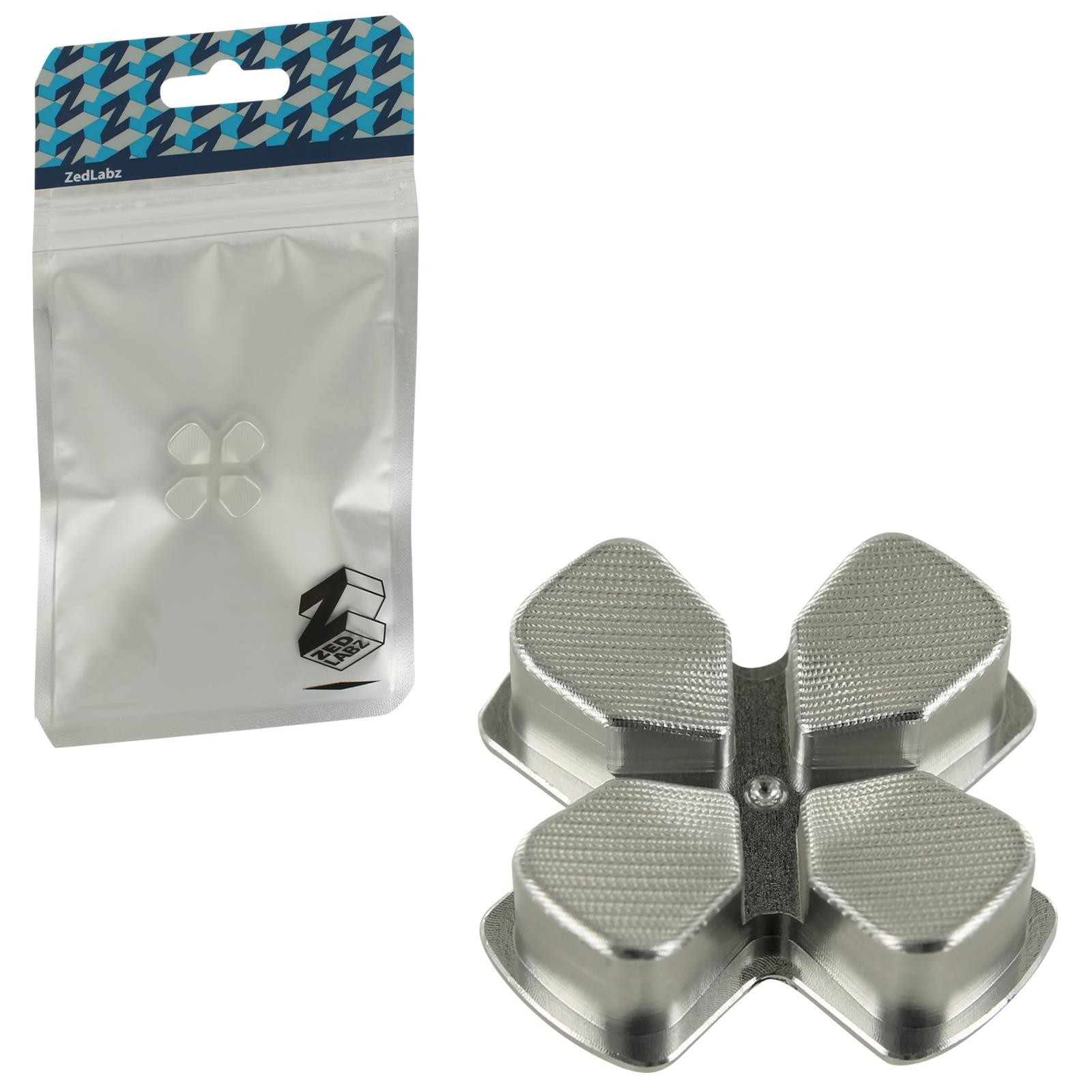 ZedLabz aluminium alloy metal directional d pad arrow button for Sony PS4 controllers - silver