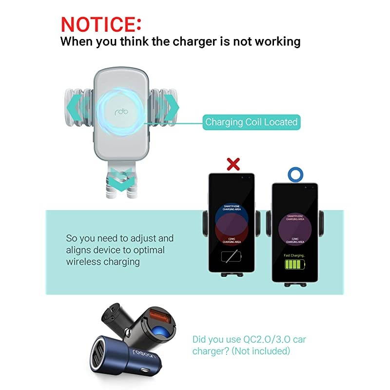 Wireless Car Charger 15W Qi Fast Charging Auto Clamping Mount Windshield Dashboard Air Vent Phone Holder Compatible with iPhone 11 Pro Max XS XR X 8 Plus Samsung S10 S9 S8Pure White