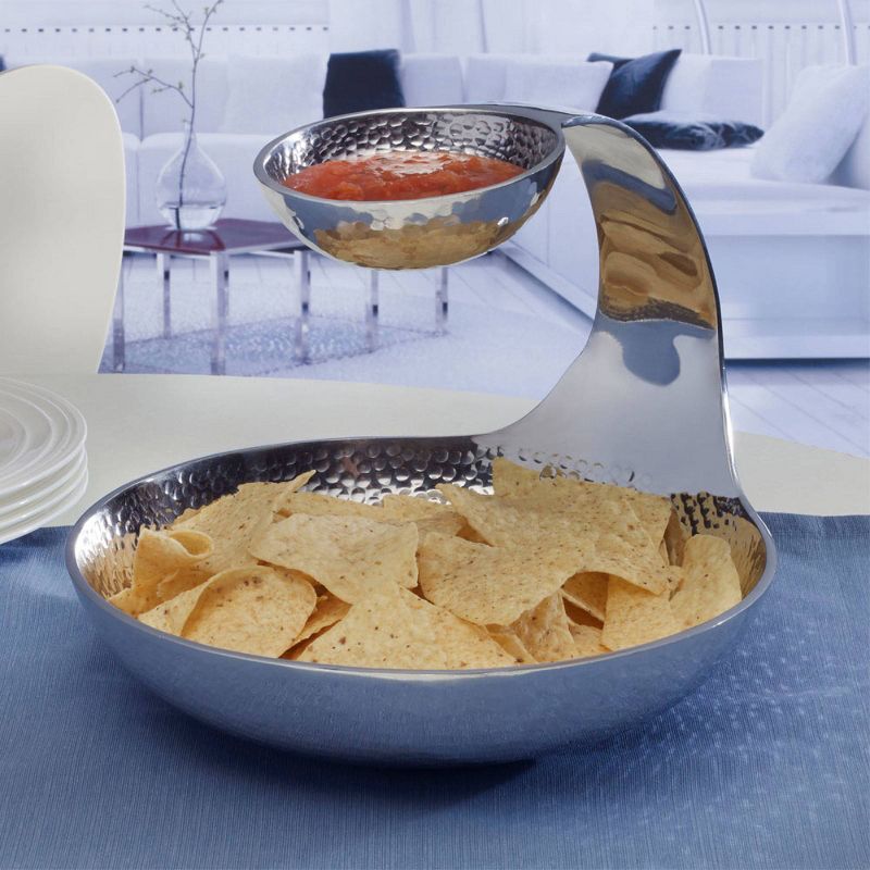 Towle Hammersmith Collection Gooseneck Chip & Dip Tiered Server (11"D x 8.6"H)