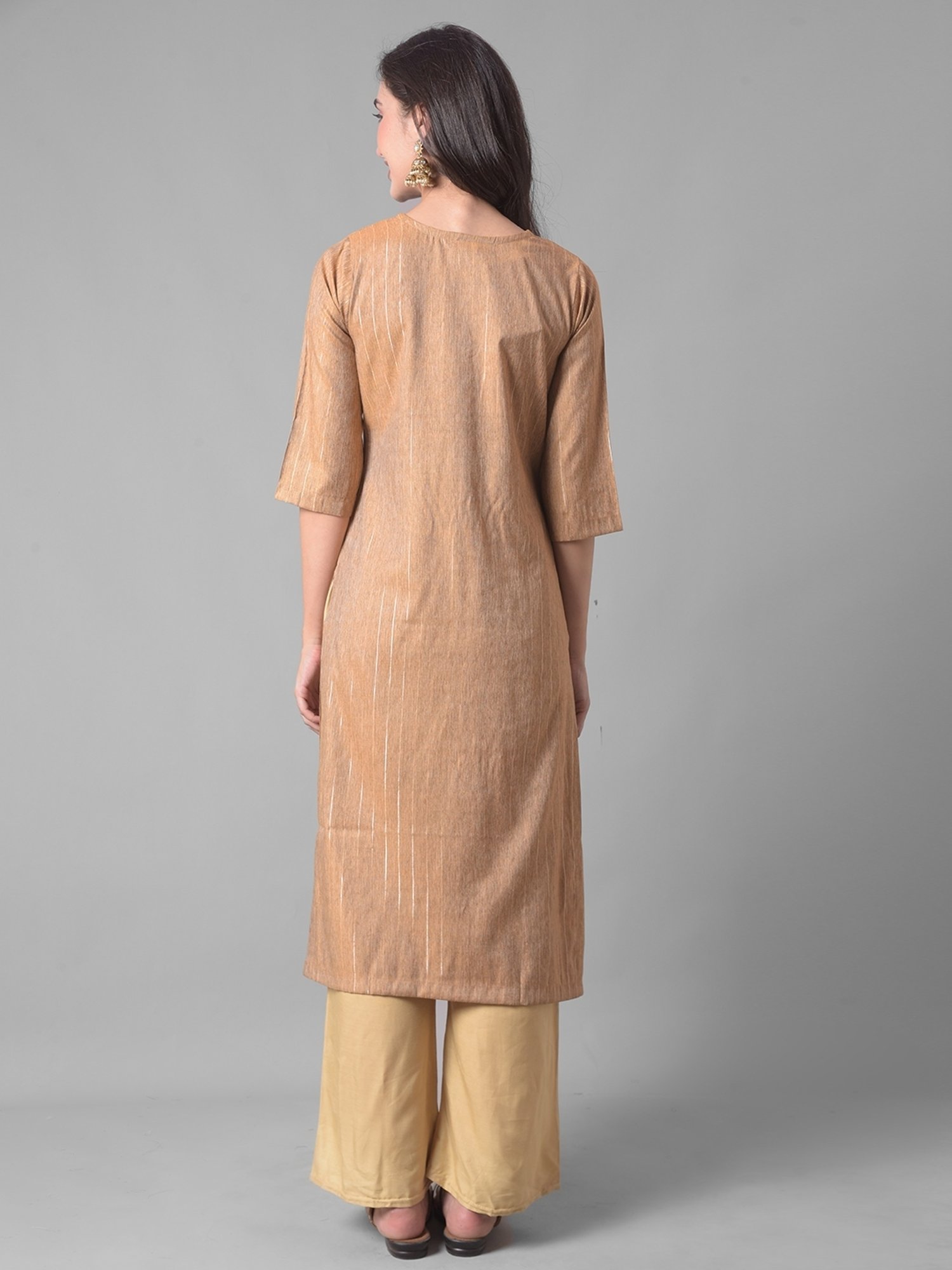 Dollar Missy Beige Embroidered Straight Kurta