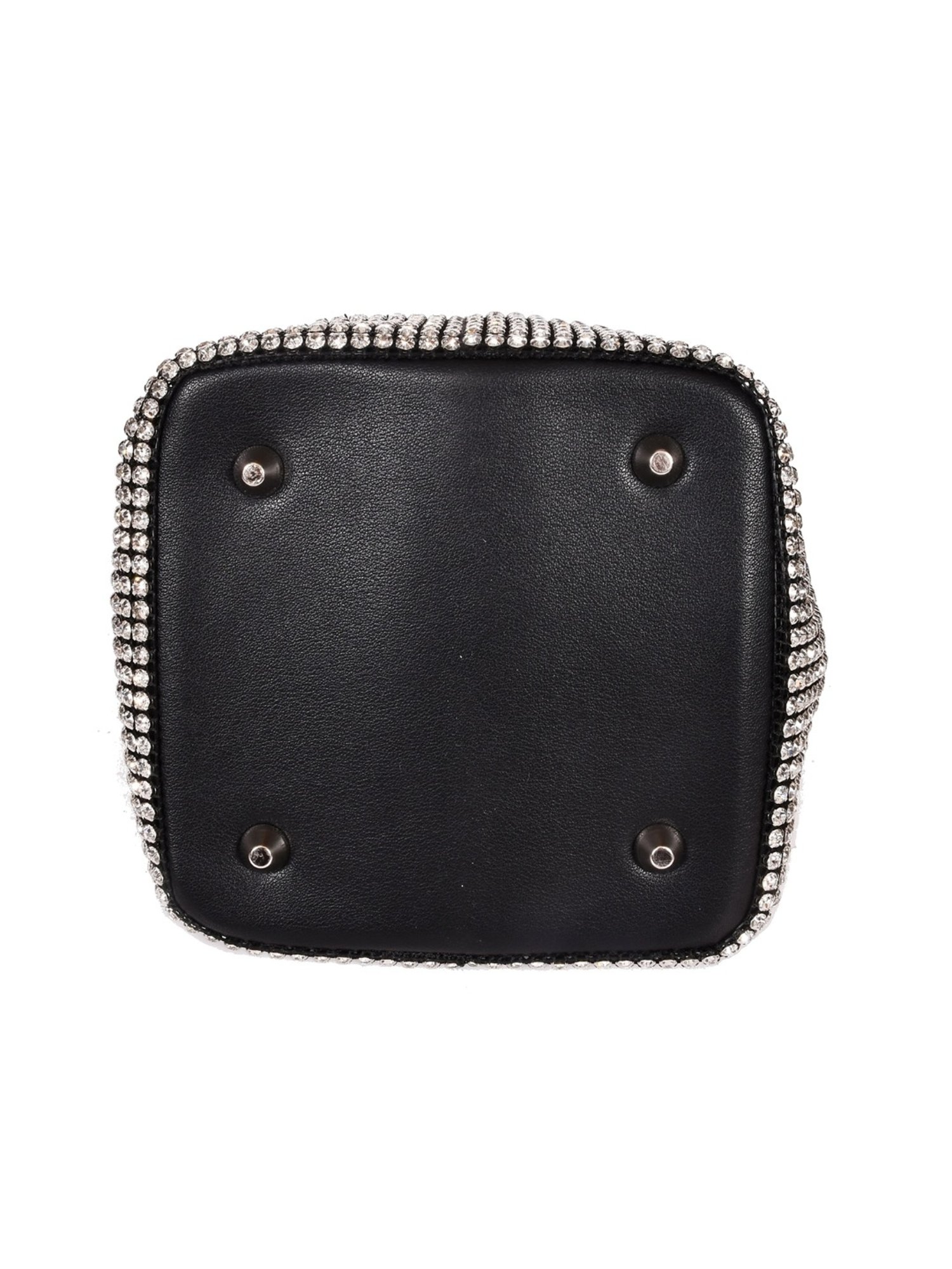 SASSORA RIM Silver Leather Embellished Medium Handbag