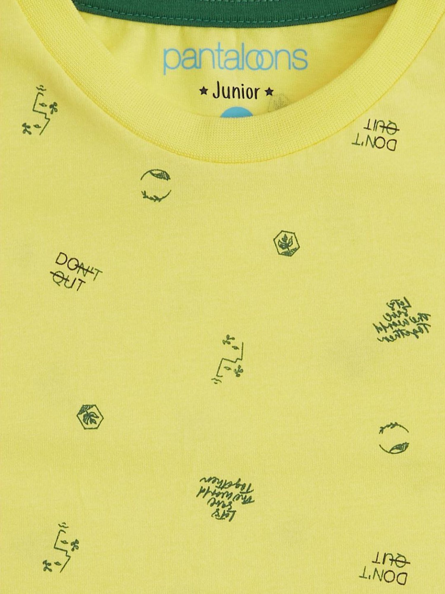 Pantaloons Junior Yellow Cotton Printed T-Shirt