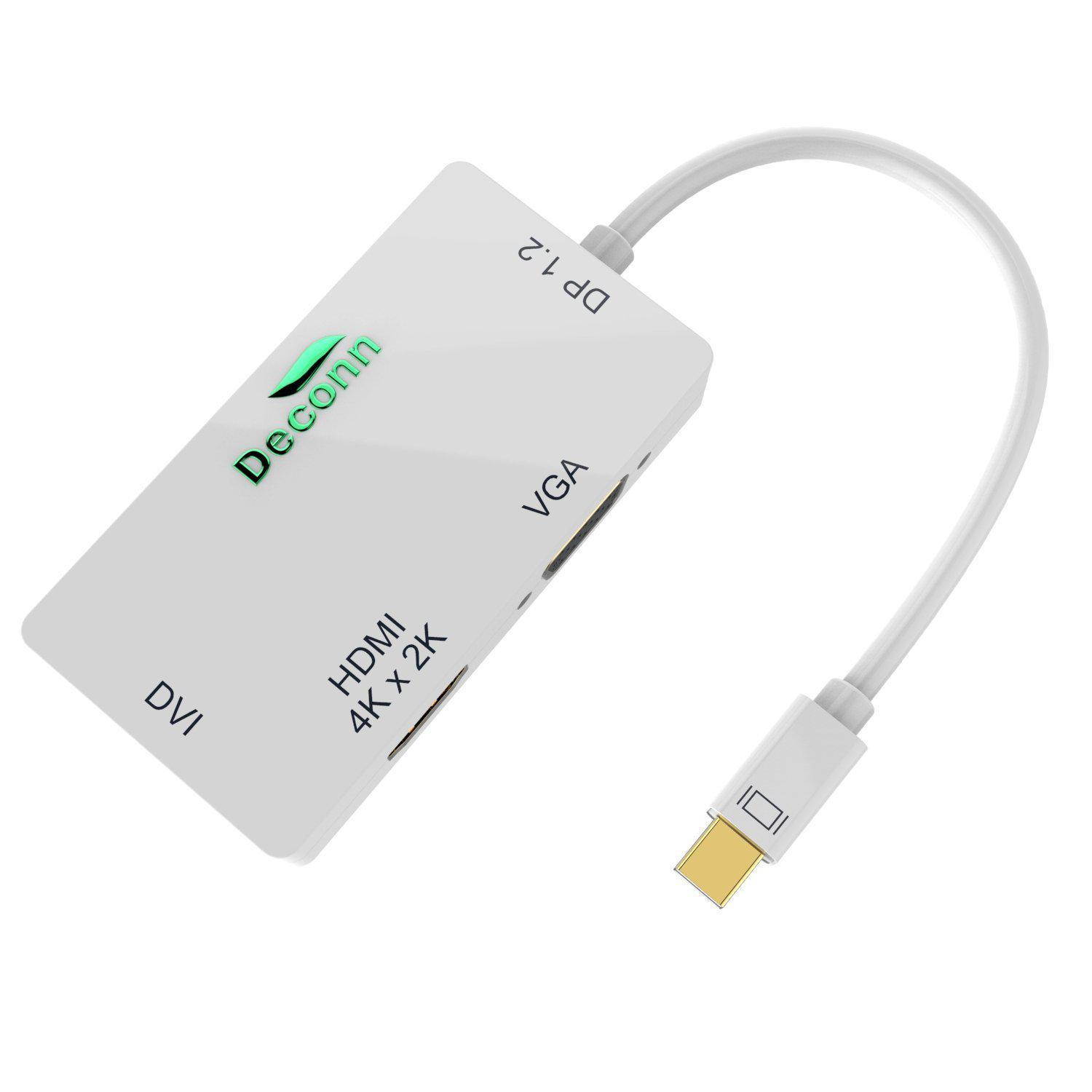 CableDeconn Mini Displayport to Hdmi VGA Dvi Adapter multiport converter 3 in1 multi vga adapter 4K*2K for macbook iMac Surface