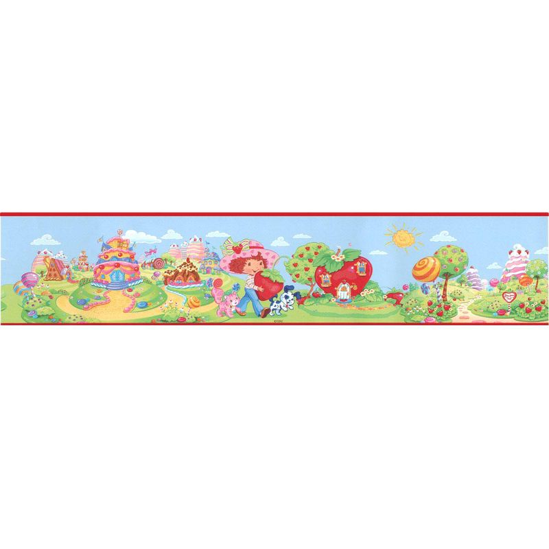 12ft Self Stick Wall Border Accent Roll - Strawberry Shortcake..