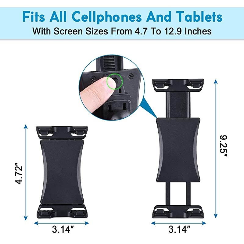 Tablet Holder Portable Bicycle Car Phone Tablet Mount for Indoor Gym Treadmill Microphone Stands Microphone Tablet Holder Exercise for iPad iPad Pro iPad Mini 2 3 iPad Air iPhone