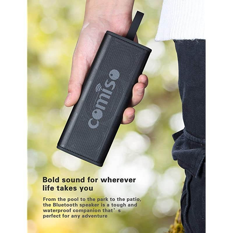 Bluetooth Speakers IPX7 Waterproof Wireless Portable Speaker Loud Crystal Clear Stereo Sound Rich Bass 20 Hour Playtime DualDriver Builtin Mic for Party Travel Outdoor Backyard Black