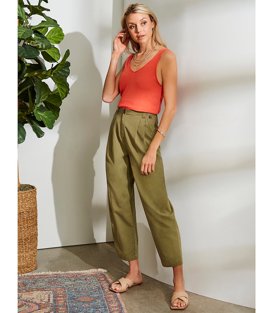 Every Knit V-Neck Pullover Cotton Blend Tank