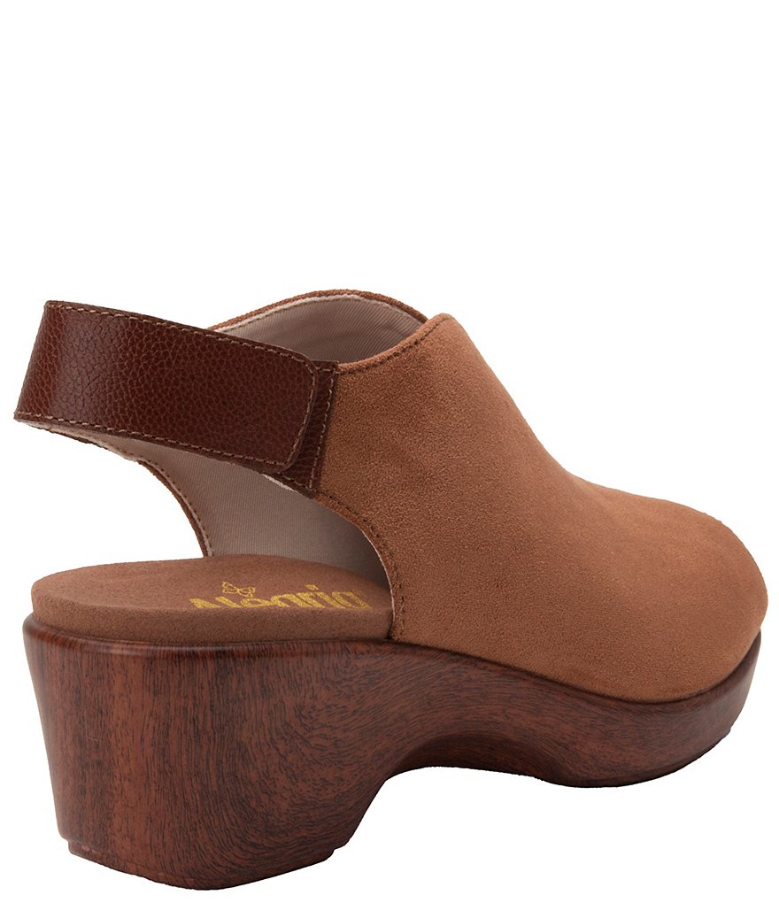 Alegria Rosie Suede Peep Toe Wedge Slingback Pumps