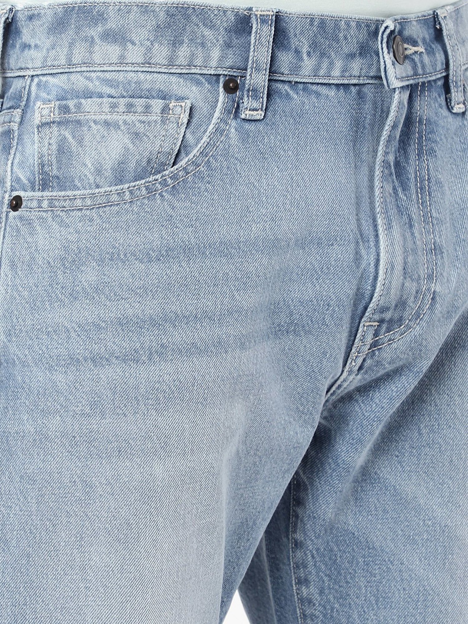 Passion Light Blue Regular Fit Heavily Washed Jeans