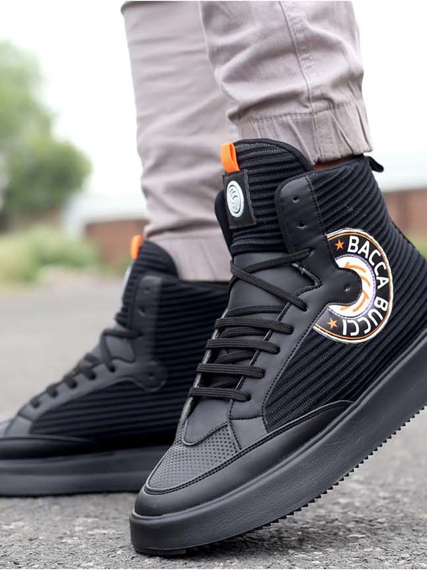 Bacca Bucci Men's STREETHULK Black Ankle High Sneakers