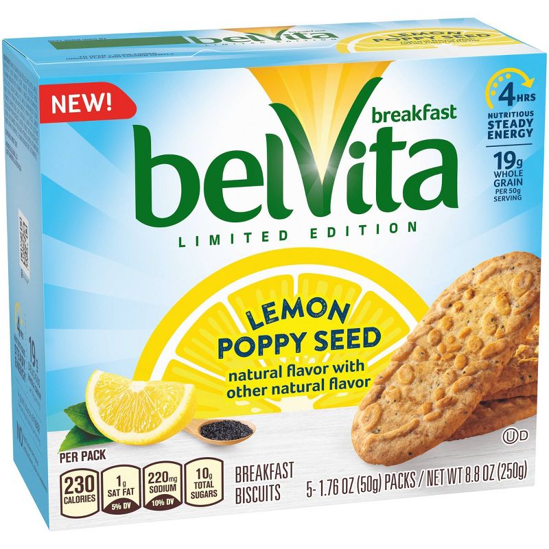 belVita Limited Edition Lemon Poppy Seed Breakfast Biscuits - 5ct/8.8oz