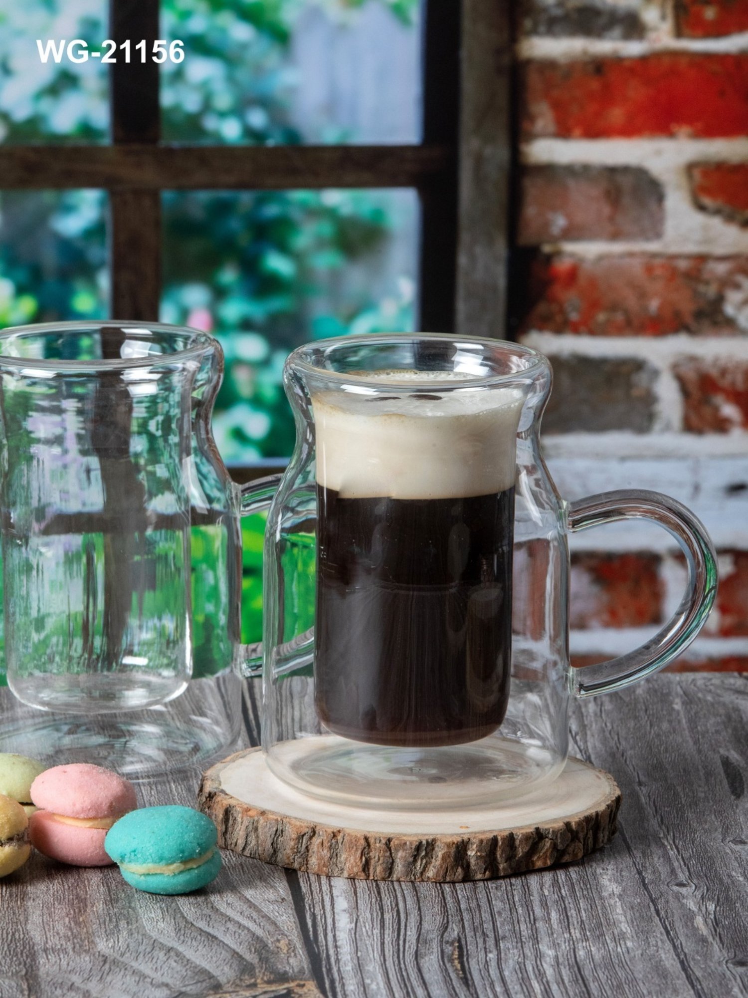 White Gold Transparent Glass Coffee Mug - Set of 2 (200ml)