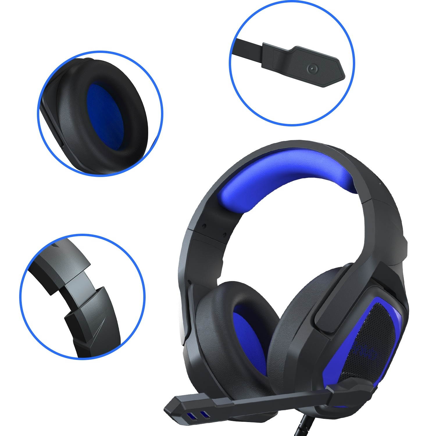 SADES MH602 3.5mm Plug Wire-controlled E-sports Gaming Headset with Retractable Microphone, Cable