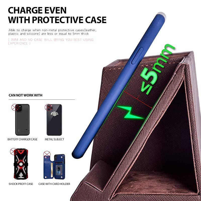 10W Fast Wireless Charger Pencil Pen Holder Desk Stand Organizer,Compatible iPhone SE/11/11 Pro/11 Pro Max/XS/XS Max/XR/X/8 Plus,Samsung Galaxy S20 S10 S9 S8 S7 Edge Note 10+/9/8 Brown