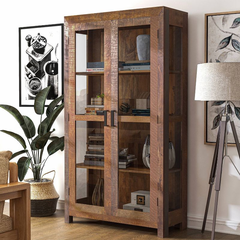 78.75" Quinto Solid Wood Bookcase Shelf Natural Rustic - HOMES: Inside + Out