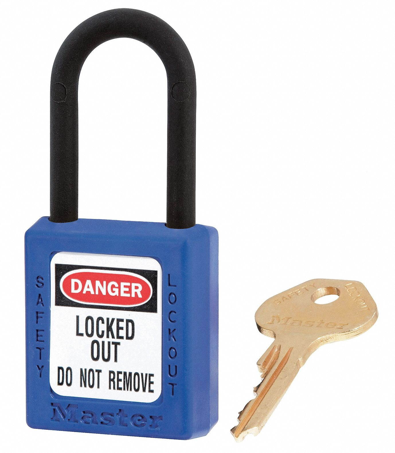 Lockout Padlock, Keyed Alike, Blue, 1/4 In., PK3
