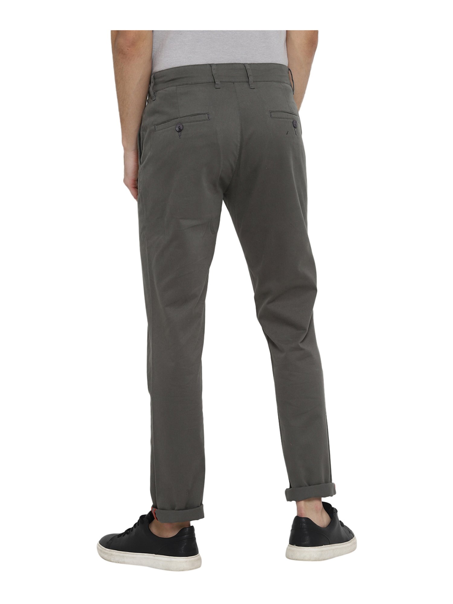 Red Chief Grey Regular Fit Flat Front Trousers