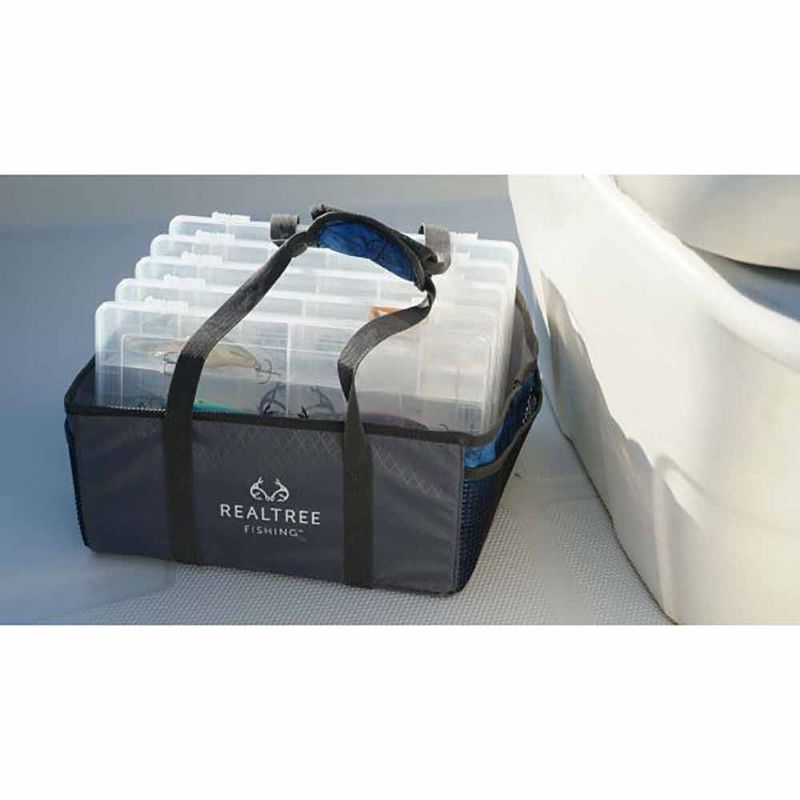 Insights Fishing Extra Large i8 Outdoor Recreation/Sport Fishing Bait Tray Convenient Tote Carry Bag, Realtree Blue