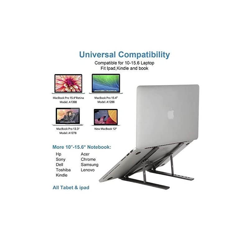 Stand, Adjustable Portable Holder,Aluminum Alloy Desktop Mount Compatible with 10-15.6 Inch MacBook PC-Notebook Tablet Thinkpad (Space Gray)