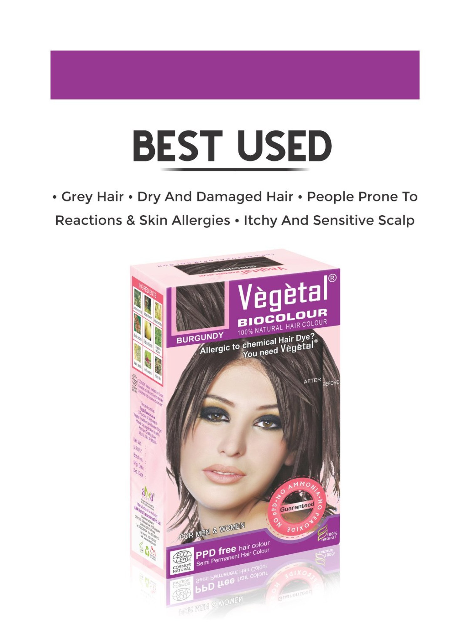 Vegetal Hair Bio Color Burgundy - 50 gm