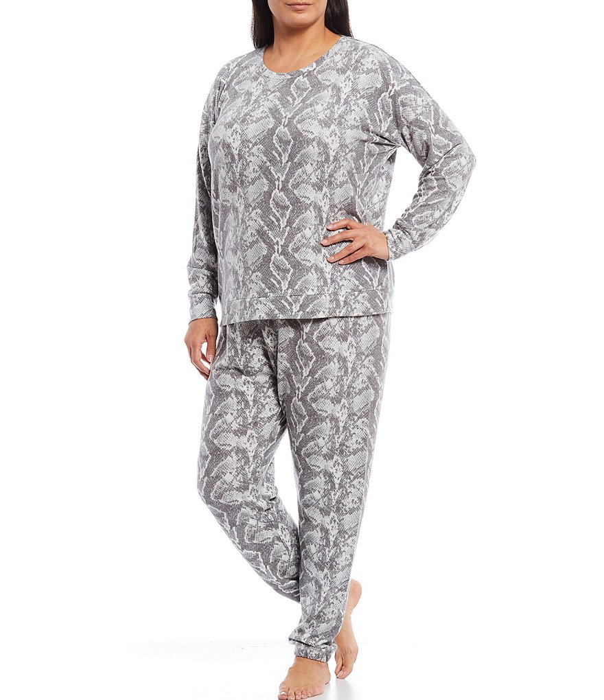 PJ Salvage Plus Snake Print Peachy Jersey Knit Coordinating Sleep Top