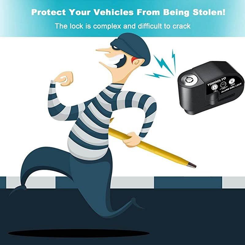 Disc Lock Alarm Motorcycle Alarm Padlock with 110db Alarm Sound for Motorcycles Bicycles