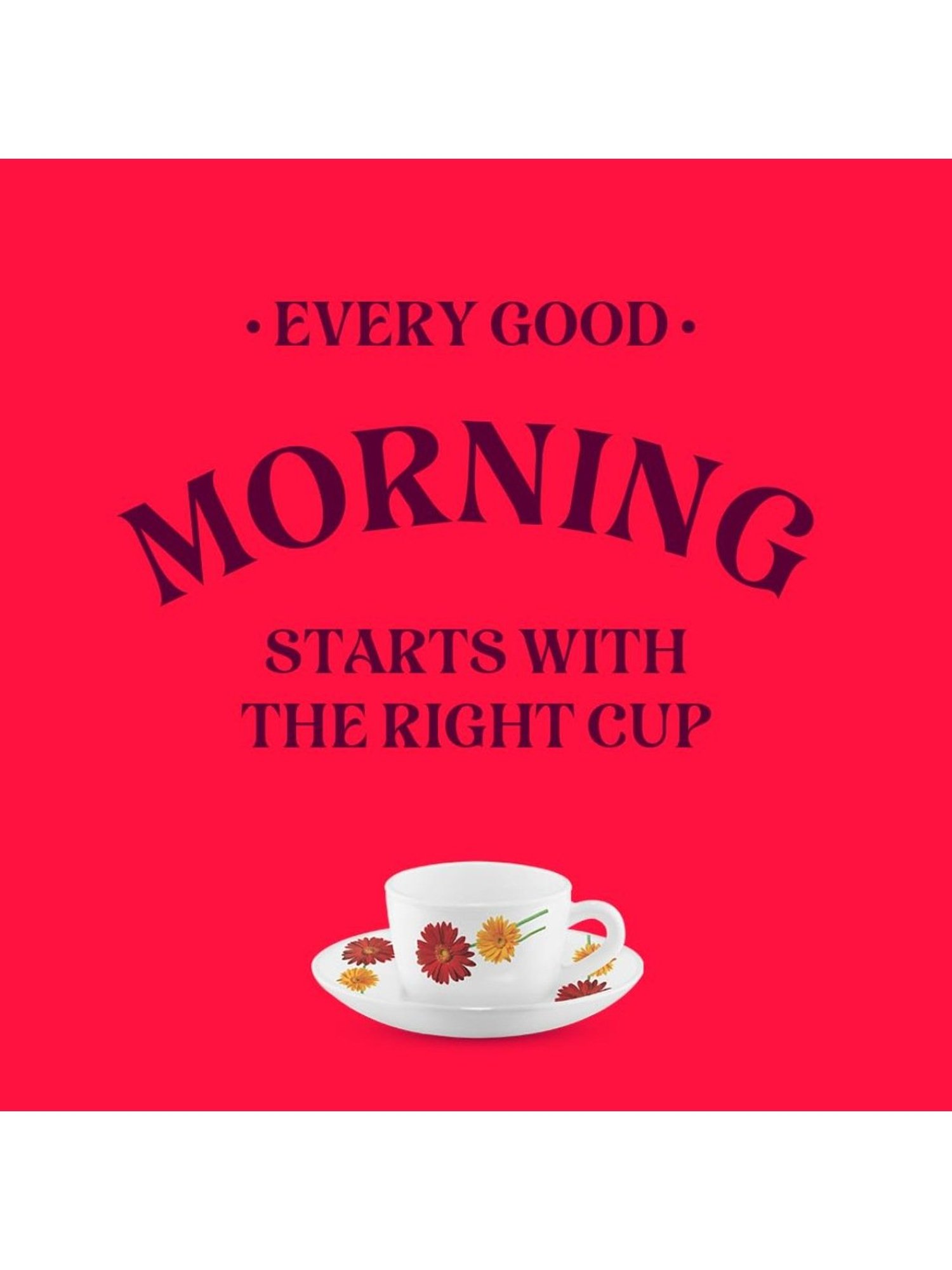 Larah by Borosil White Ceramic Opalware Cup and Saucer Set of 12 140ml