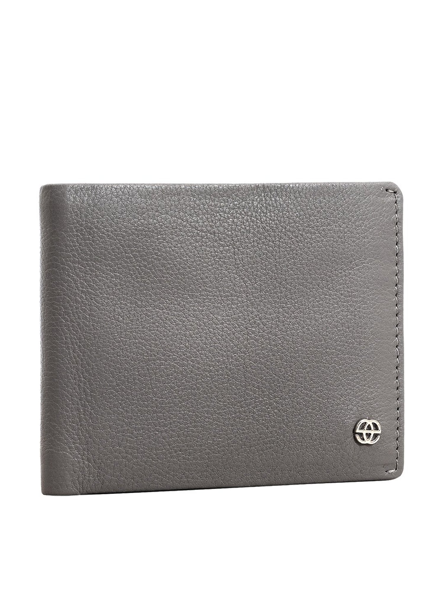 Eske Otis Grey Textured Bi-Fold Wallets For Men