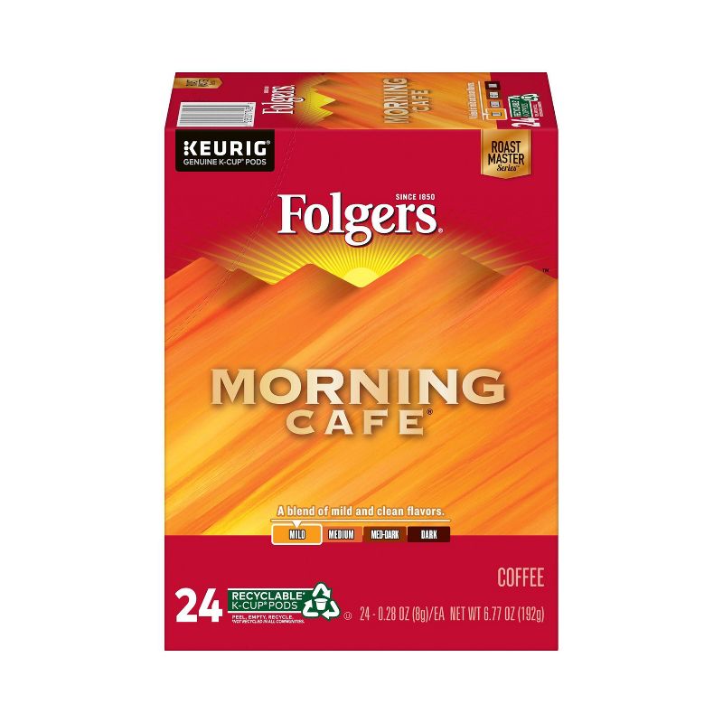 Folgers Morning Cafe Dark Roast Coffee - Keurig  K-Cup Pods - 24ct