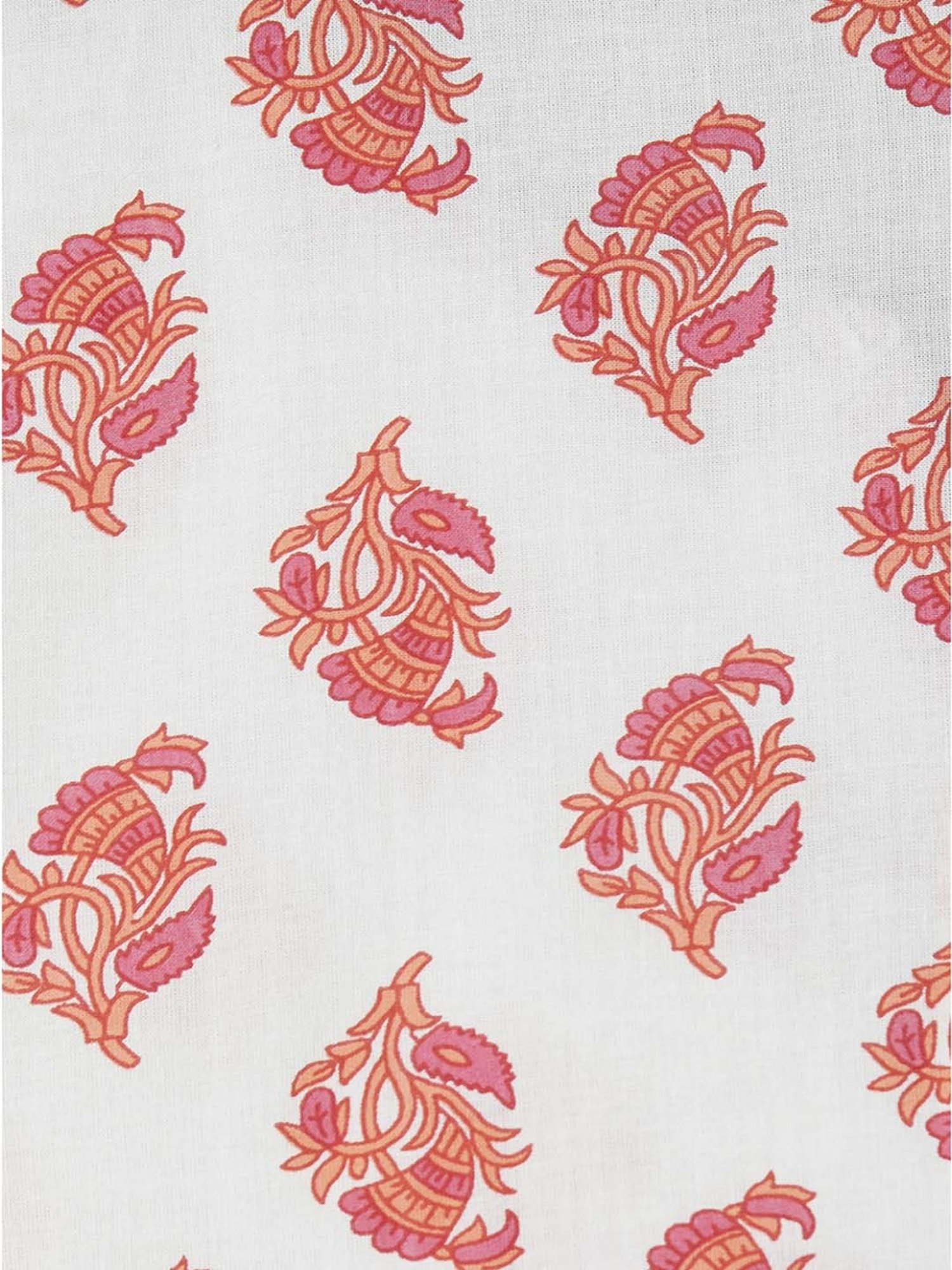 Rangmanch by Pantaloons White & Pink Cotton Floral Print Kurta Palazzo Set