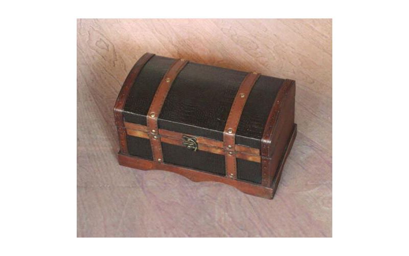 Vintiquewise Leather Wooden Chest