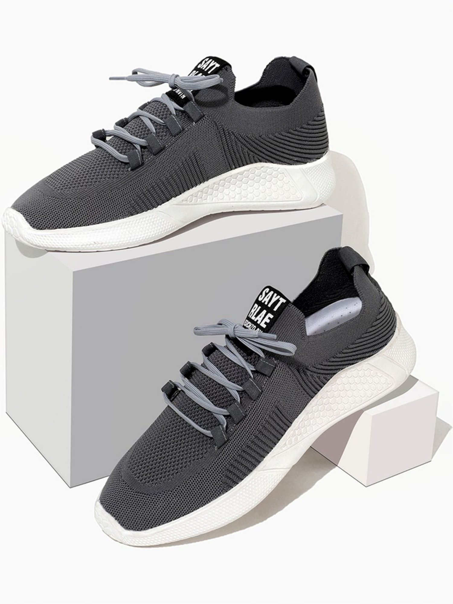 Rapid Box Men's Grey Walking Shoes