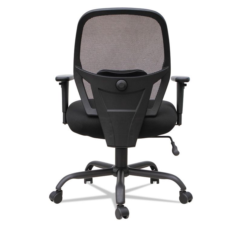 Mesh Sled Base Side Reception Chair with Flip Up Arms Black - Riverstone Furniture