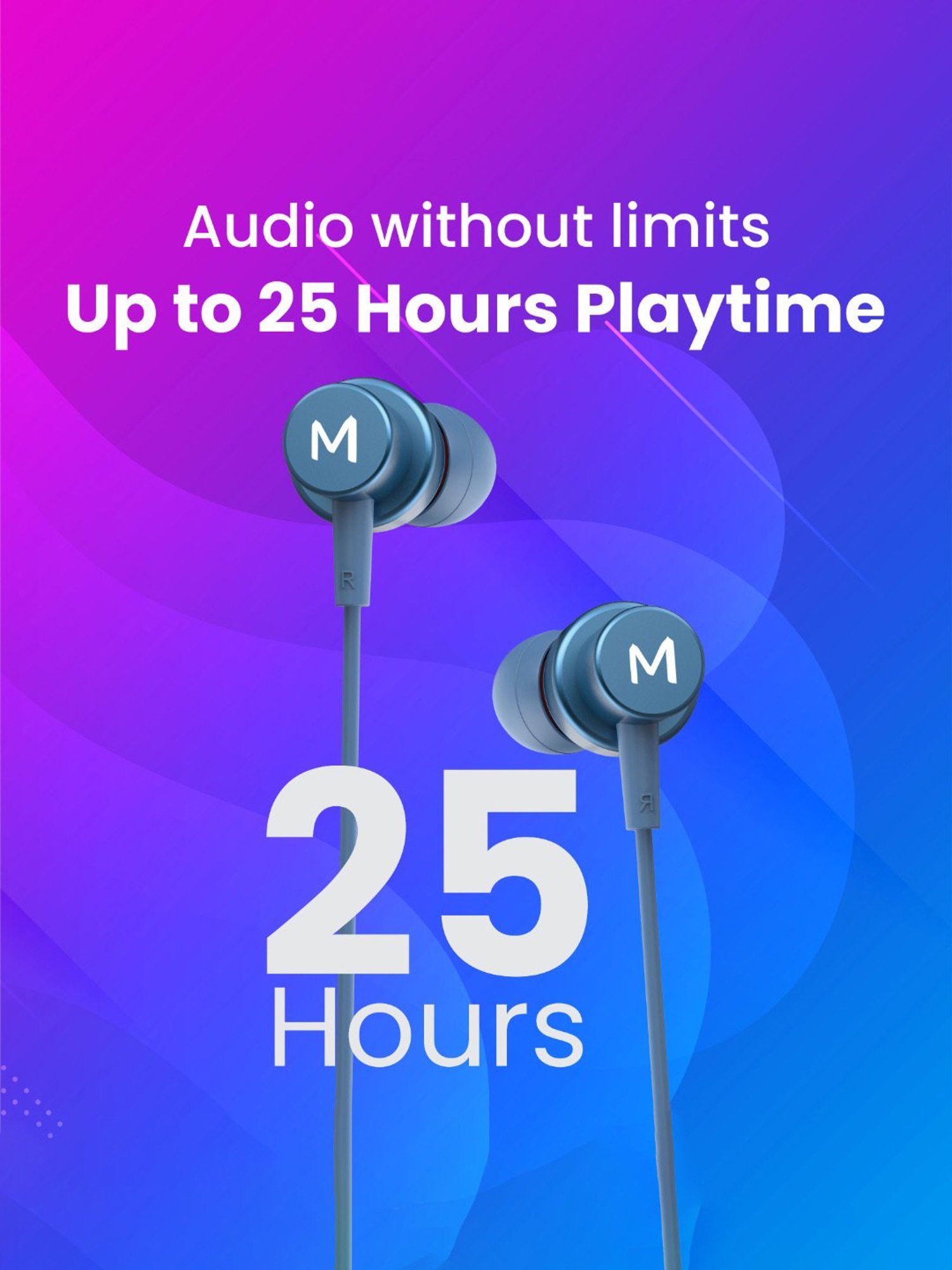 Maxx NX131 In Ear Bluetooth Neckband with Upto 25 Hours Playback & Fast Charging (Blue)