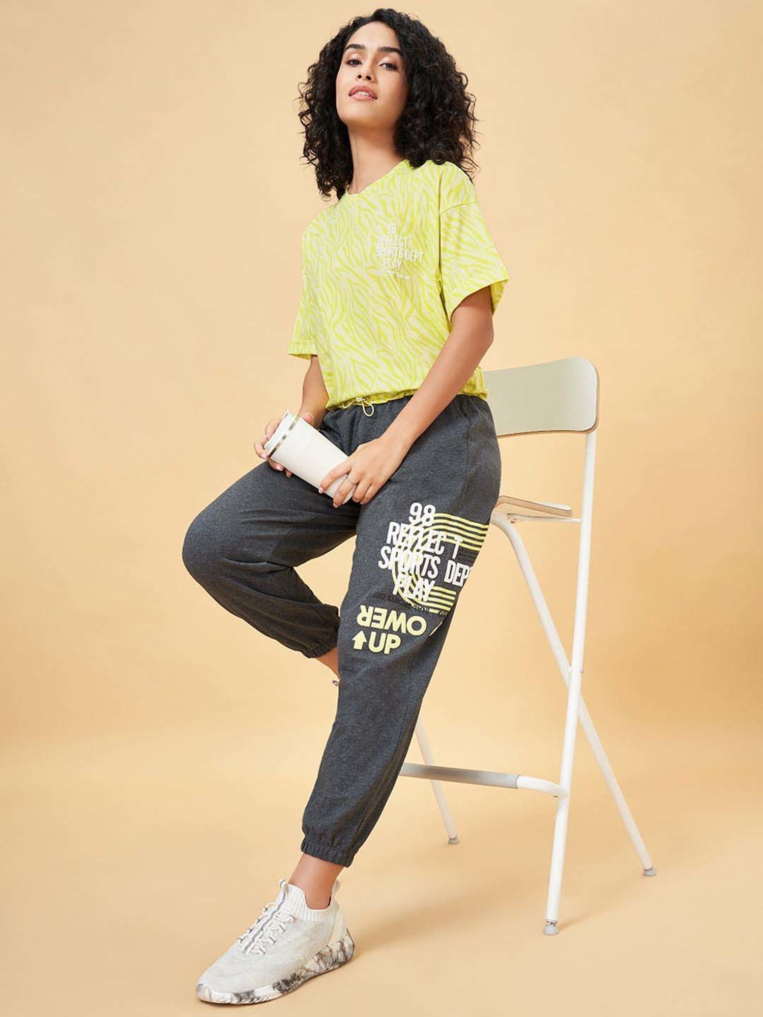 Ajile by Pantaloons Green Cotton Printed T-Shirt