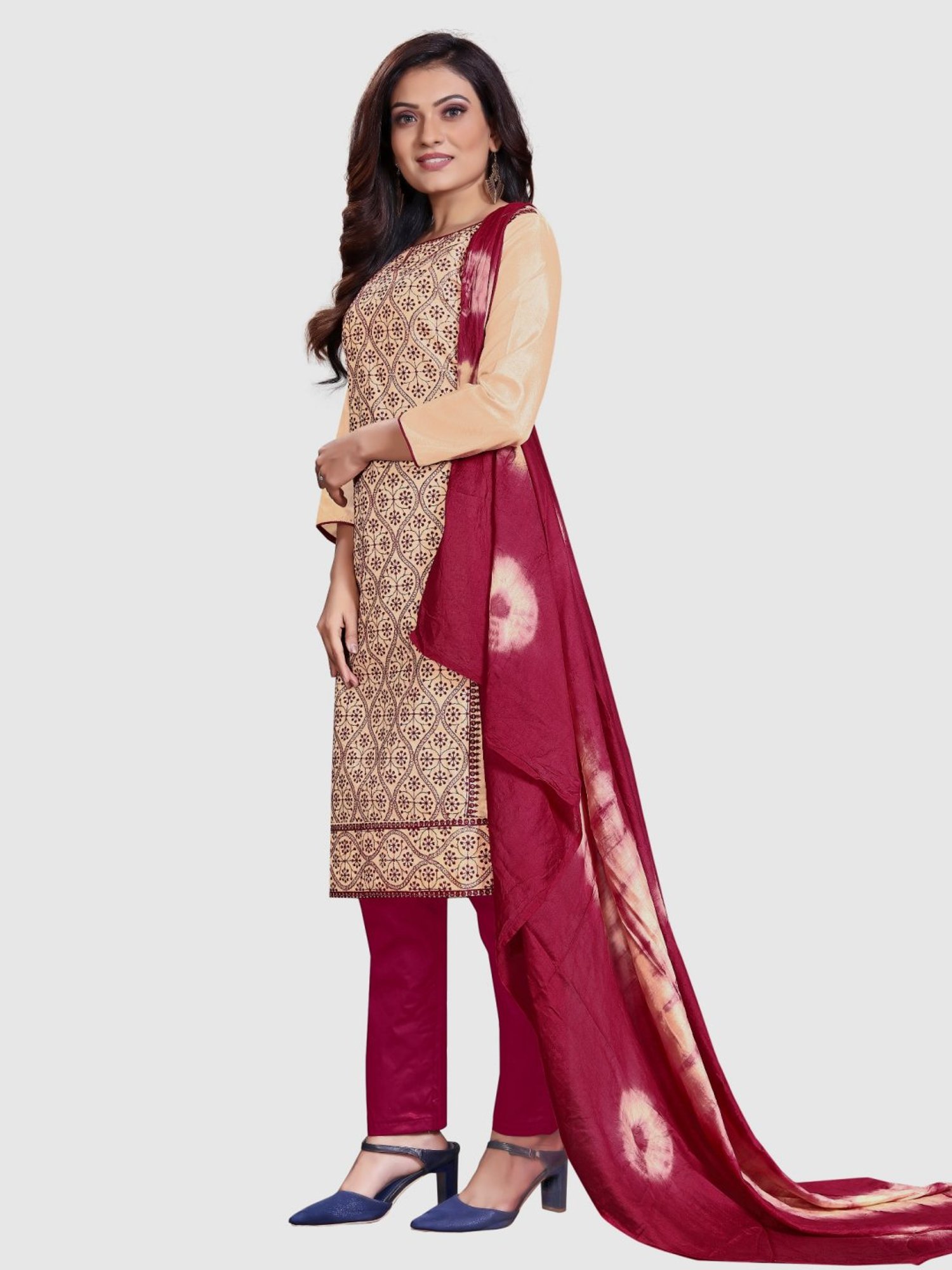 Salwar Studio Red Embroidered Blouse