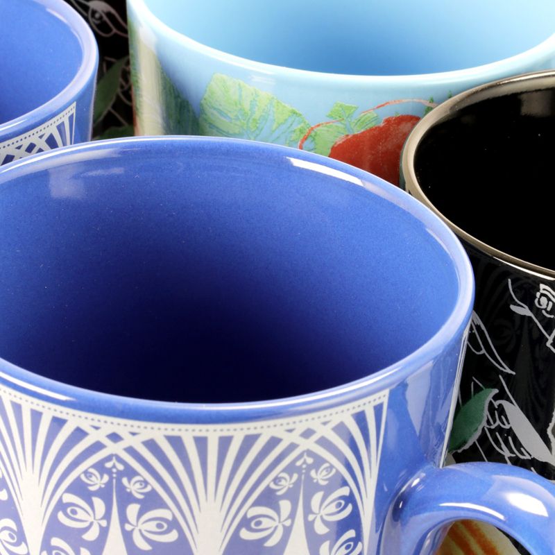 Gibson Home Floral Garden 6 Piece 23 Ounce Assorted Ceramic Cup Set