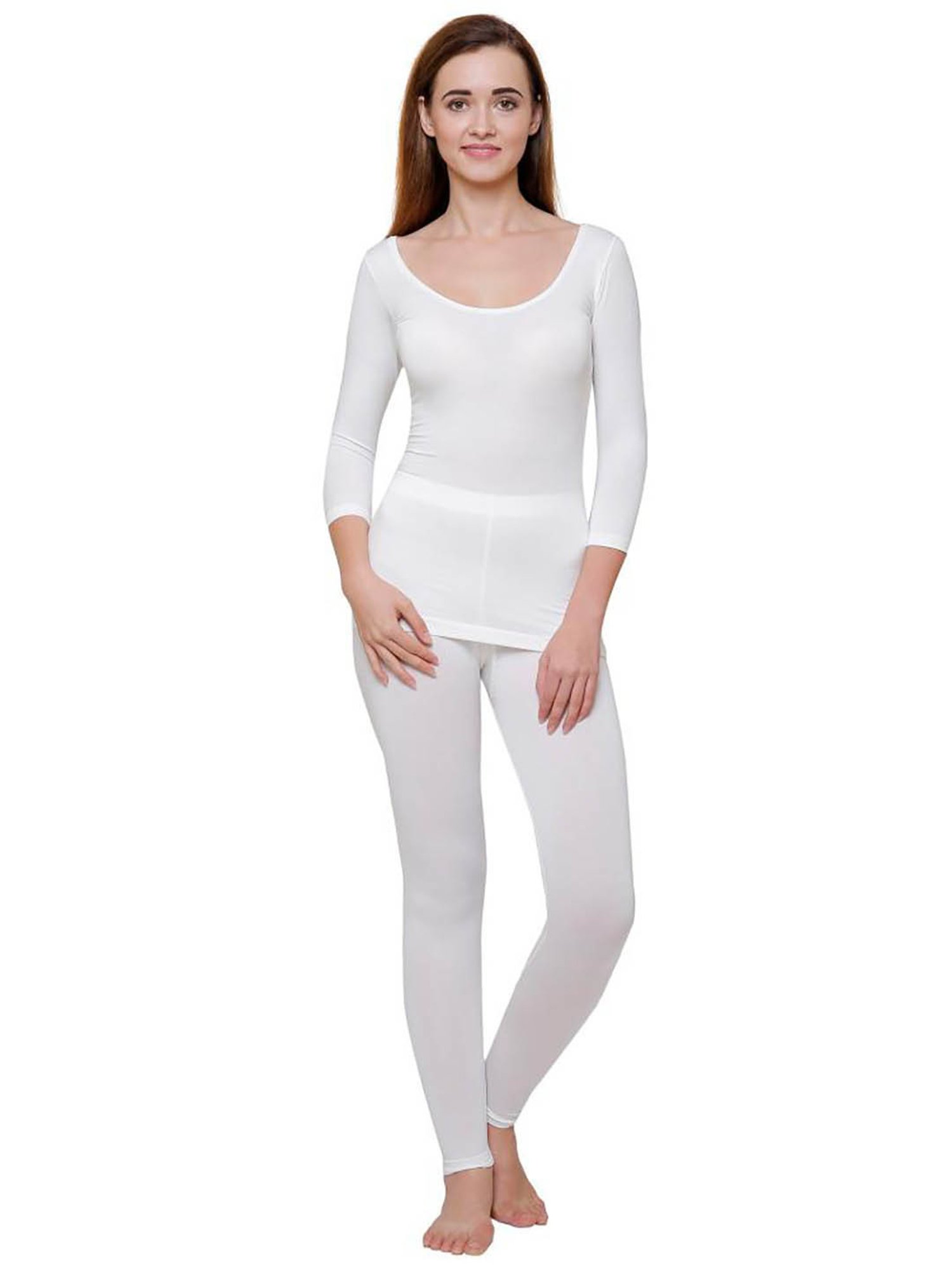 Bodycare Off White Cotton Thermal Top