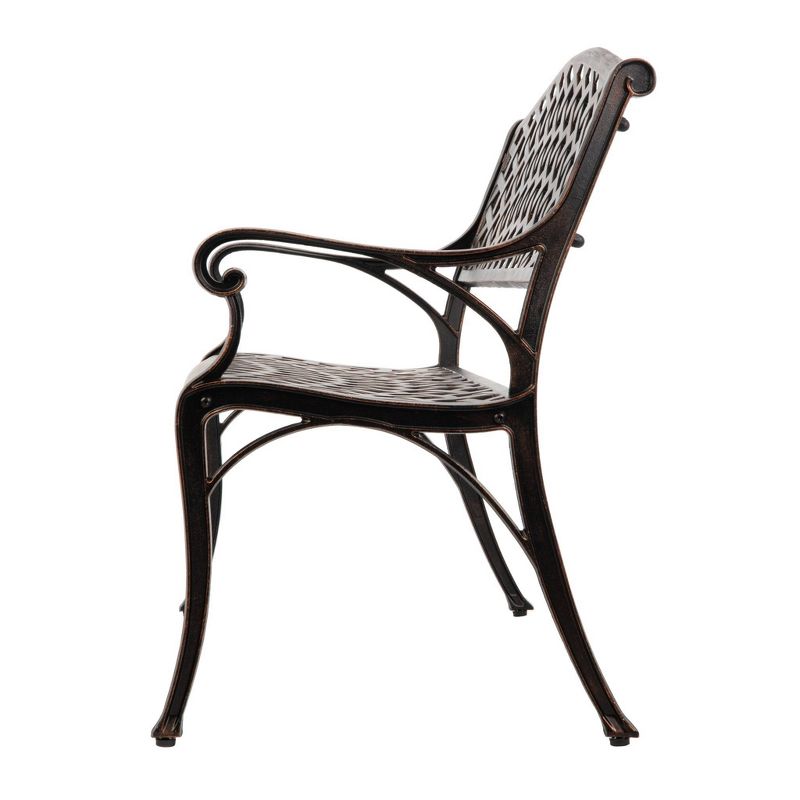 Antique Bronze Cast Aluminum Patio Bench - Fire Sense