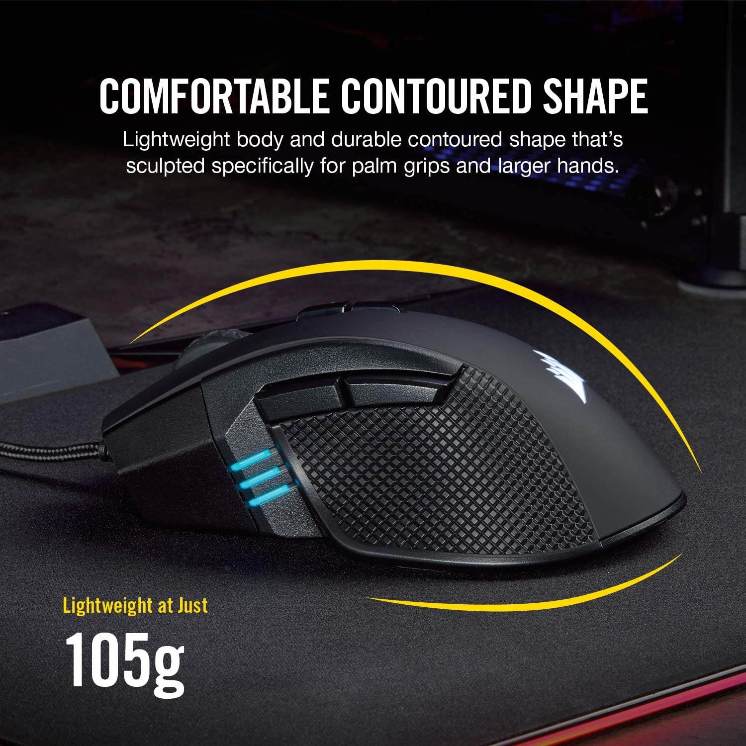 CORSAIR IRONCLAW RGB - FPS and MOBA Gaming Mouse - 18,000 DPI Optical Sensor - Backlit RGB LED, Black