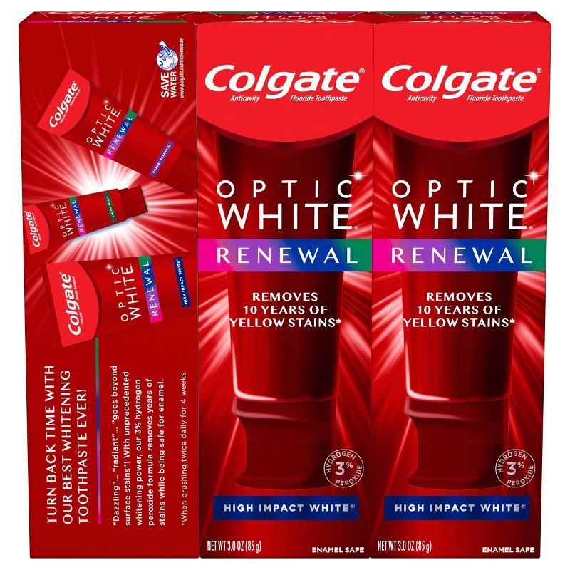 Colgate Optic White Renewal Teeth Whitening Toothpaste - High Impact White - 3oz/3pk