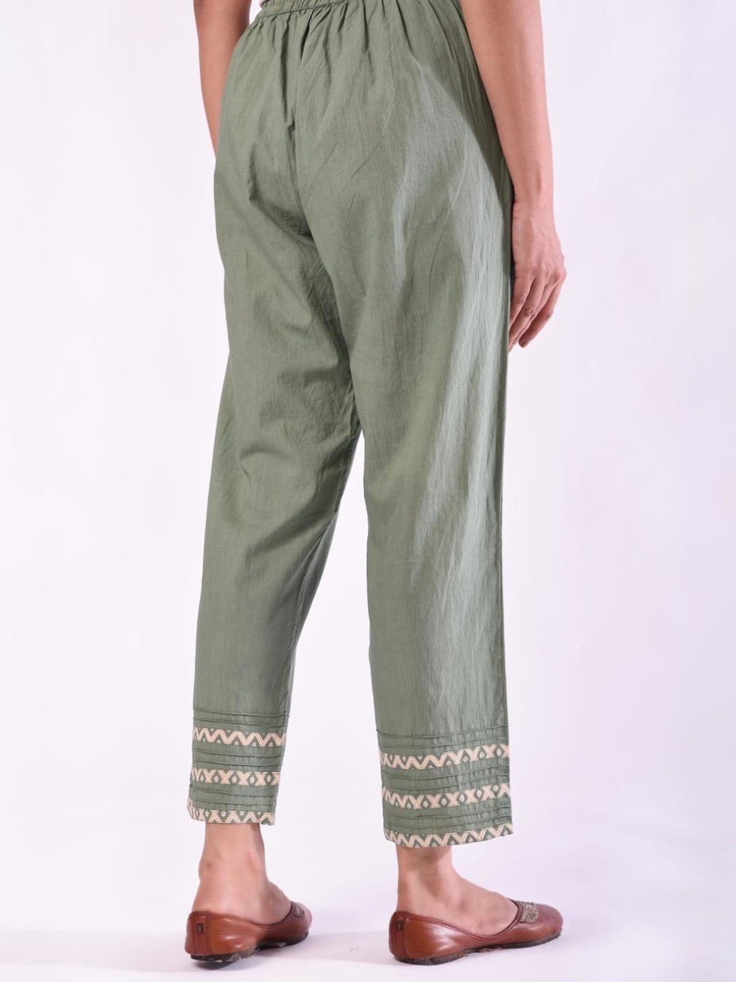 Prakriti Jaipur Green Pleated Pants