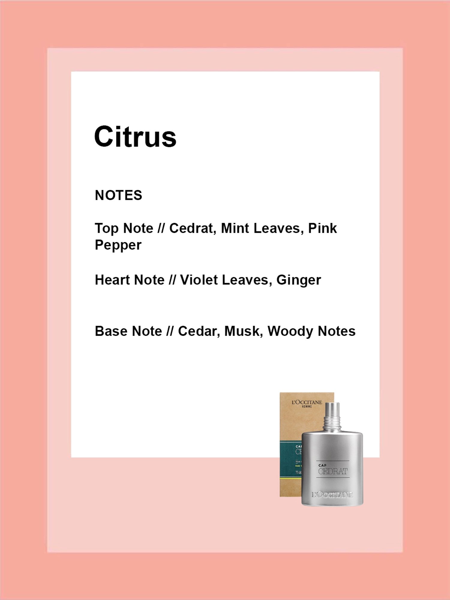 L'Occitane Cap Cedrat Eau de Toilette for Men - 75 ml