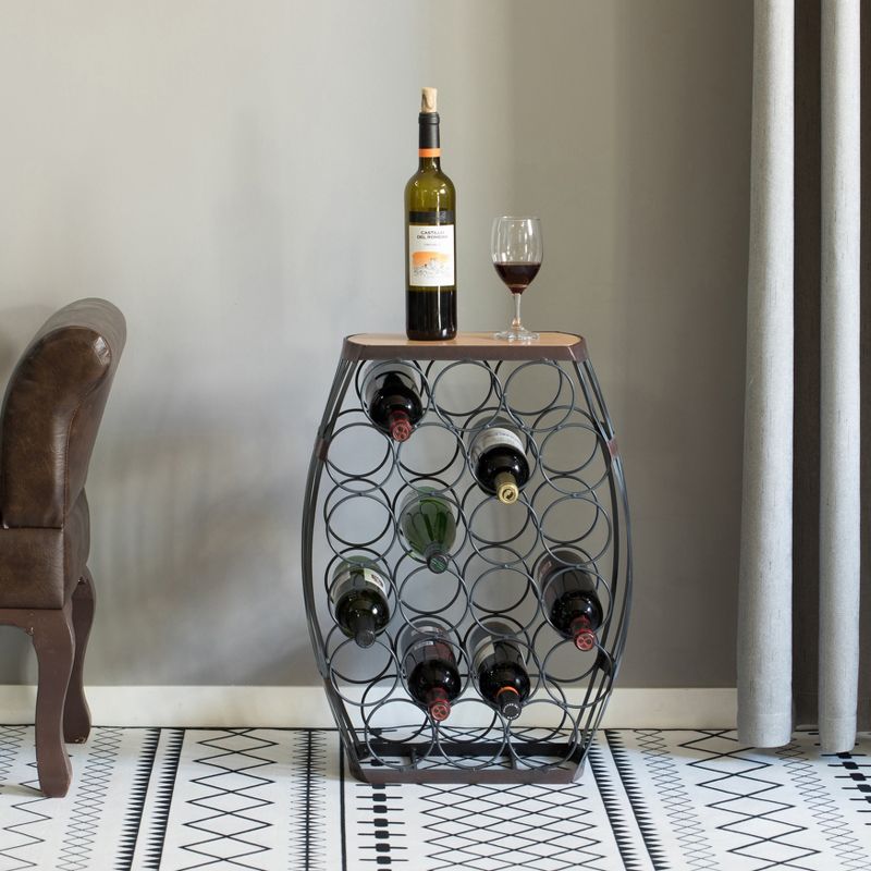 Vintiquewise Barrel Shaped 22 Bottles Decorative Table Wine Rack Storage
